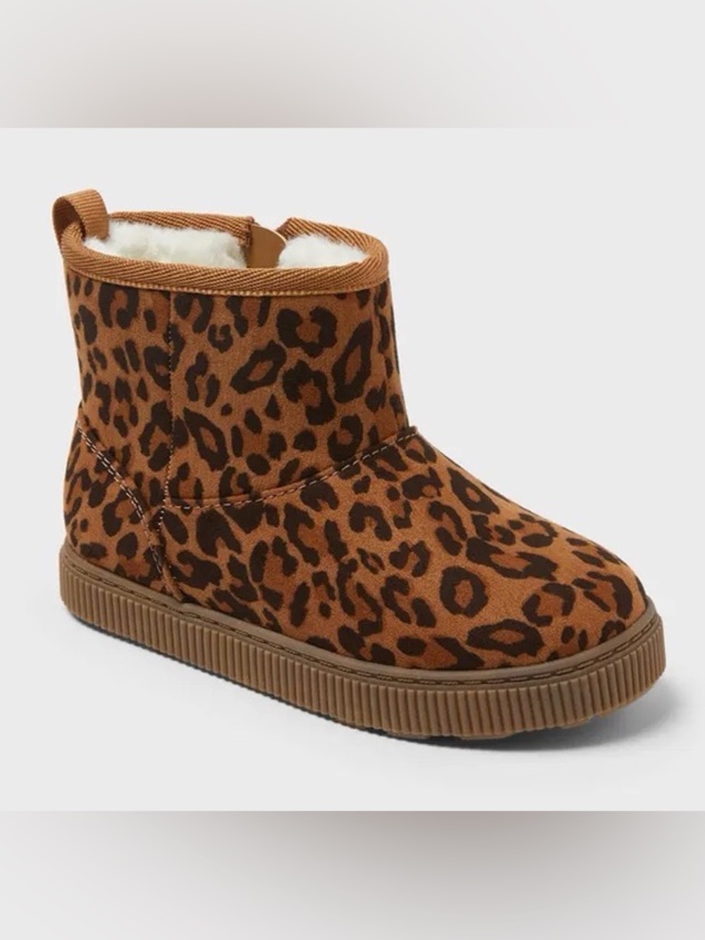 Cat & Jack Toddler Girls Arlo Zipper Shearling Style Boots - Brown Cheetah